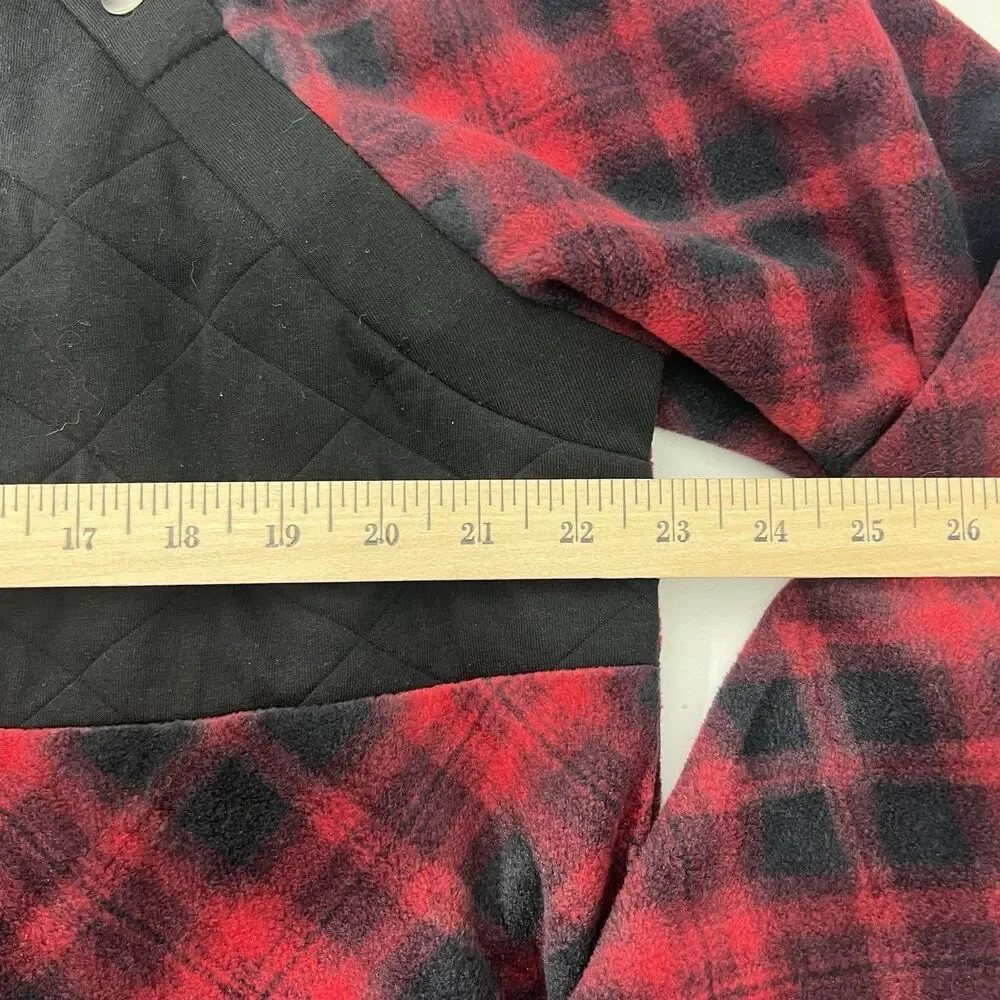 Maurices Sweater Womens XL Red Plaid Fleece Quilted Pullover Holiday Winter Farm - Picture 12 of 13
